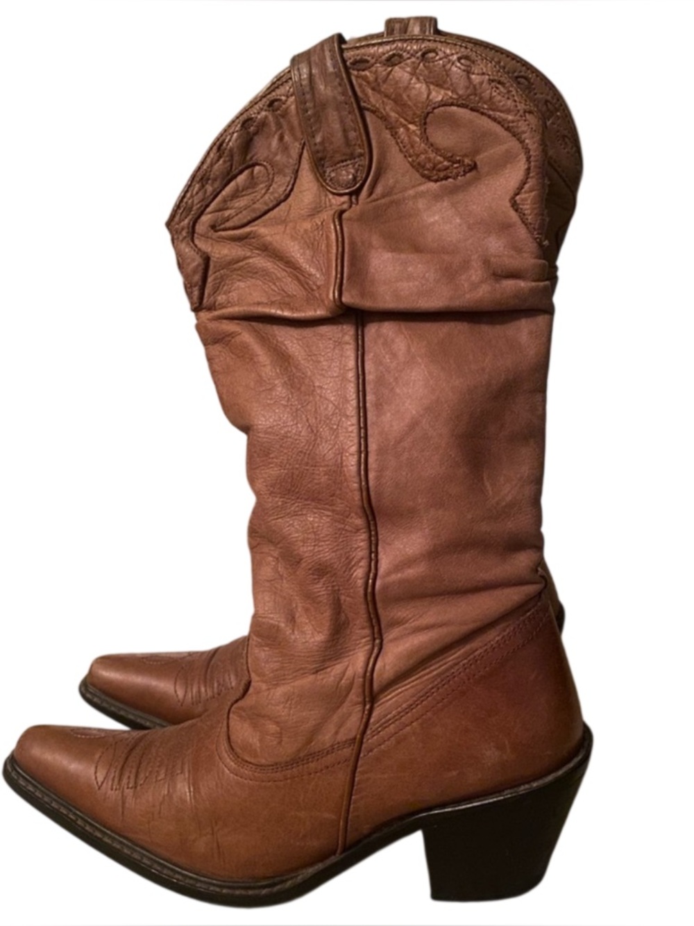 Faith London Spanish-Made Leather Cowboy Boots Chestnut Brown. Luxe Western  8